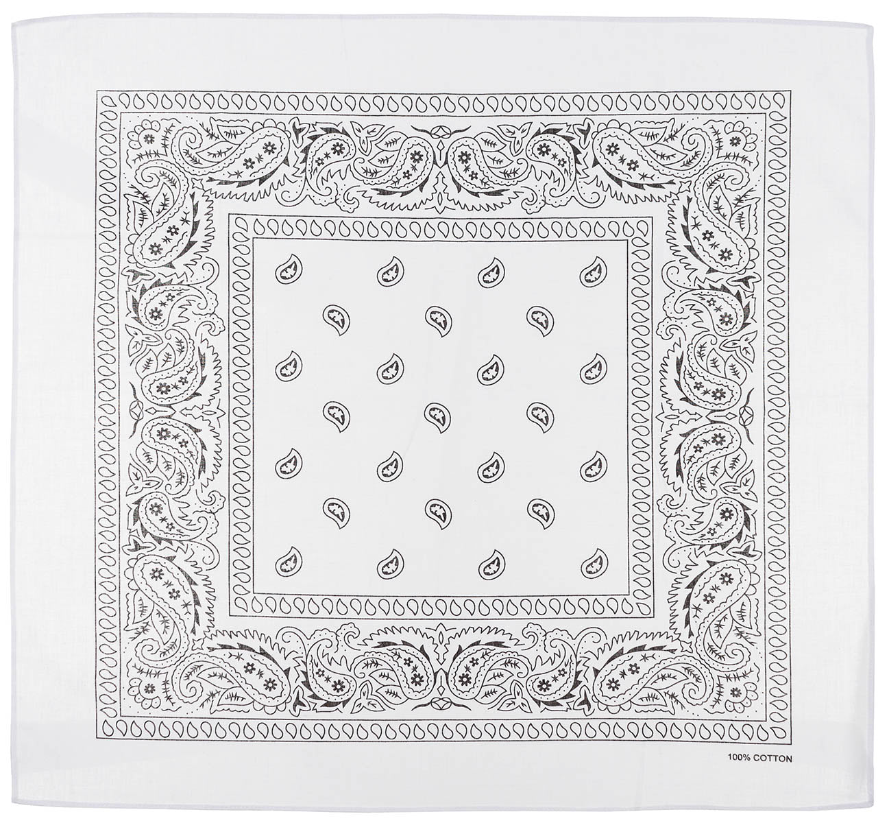 Bandana, bianco-nero, circa 55 x 55 cm, cotone