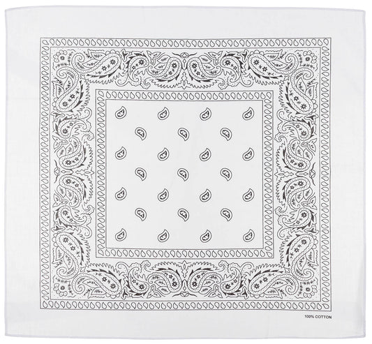 Bandana, bianco-nero, circa 55 x 55 cm, cotone