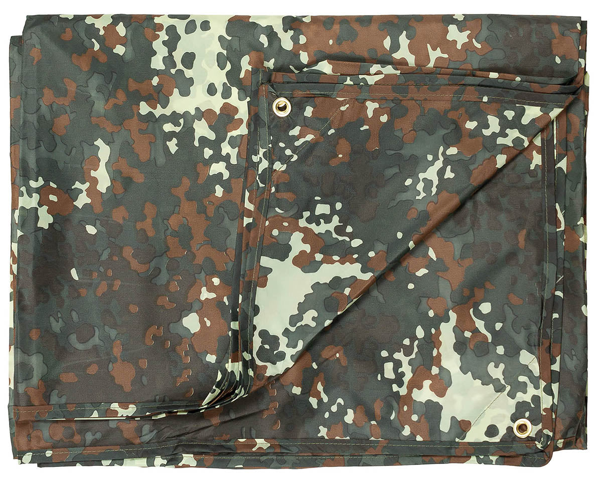 Mehrzweckplane, "Tarp", flecktarn, ca. 200 x 300 cm