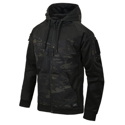 Felpa con cappuccio urbana, ROGUE HOODIE (fullzip), nera-multicam