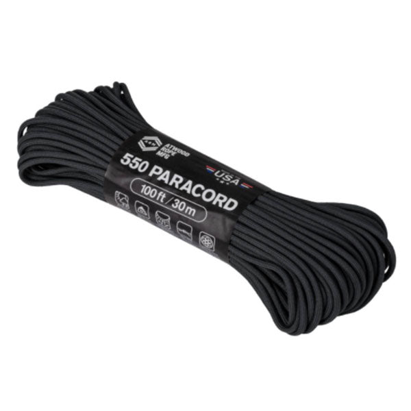 Paracord 550 PARACORD, 100ft/30m, black