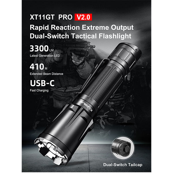 Torcia LED XT11GT PRO V2.0, 3.300 lumen (batteria inclusa)