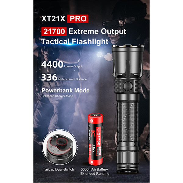 lampe de poche tactique LED XT21X PRO, 4 400 lumens (batterie incluse) 