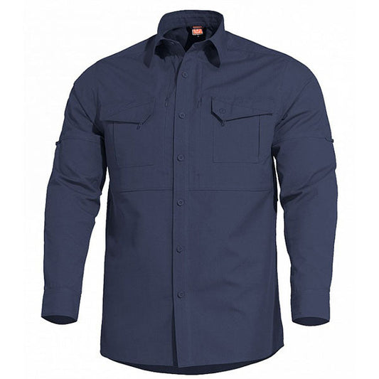 langarm Hemd PLATO SHIRT, ripstop, midnight blue