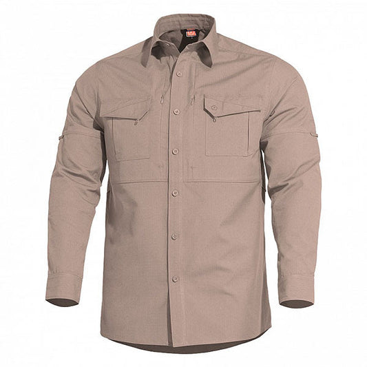 langarm Hemd PLATO SHIRT, ripstop, khaki