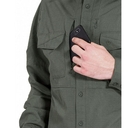 Chemise à manches longues PLATO SHIRT, ripstop, camo vert