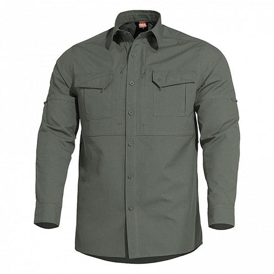 Chemise à manches longues PLATO SHIRT, ripstop, camo vert