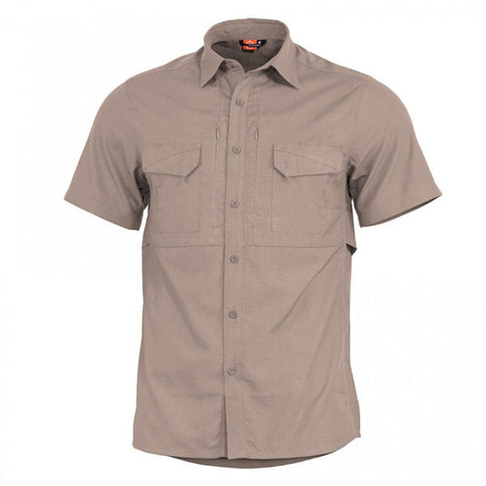 kurzarm Hemd PLATO SHIRT SHORT, ripstop, khaki