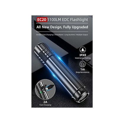 torcia tattica a LED EC20, 1.100 lumen (batteria inclusa) 