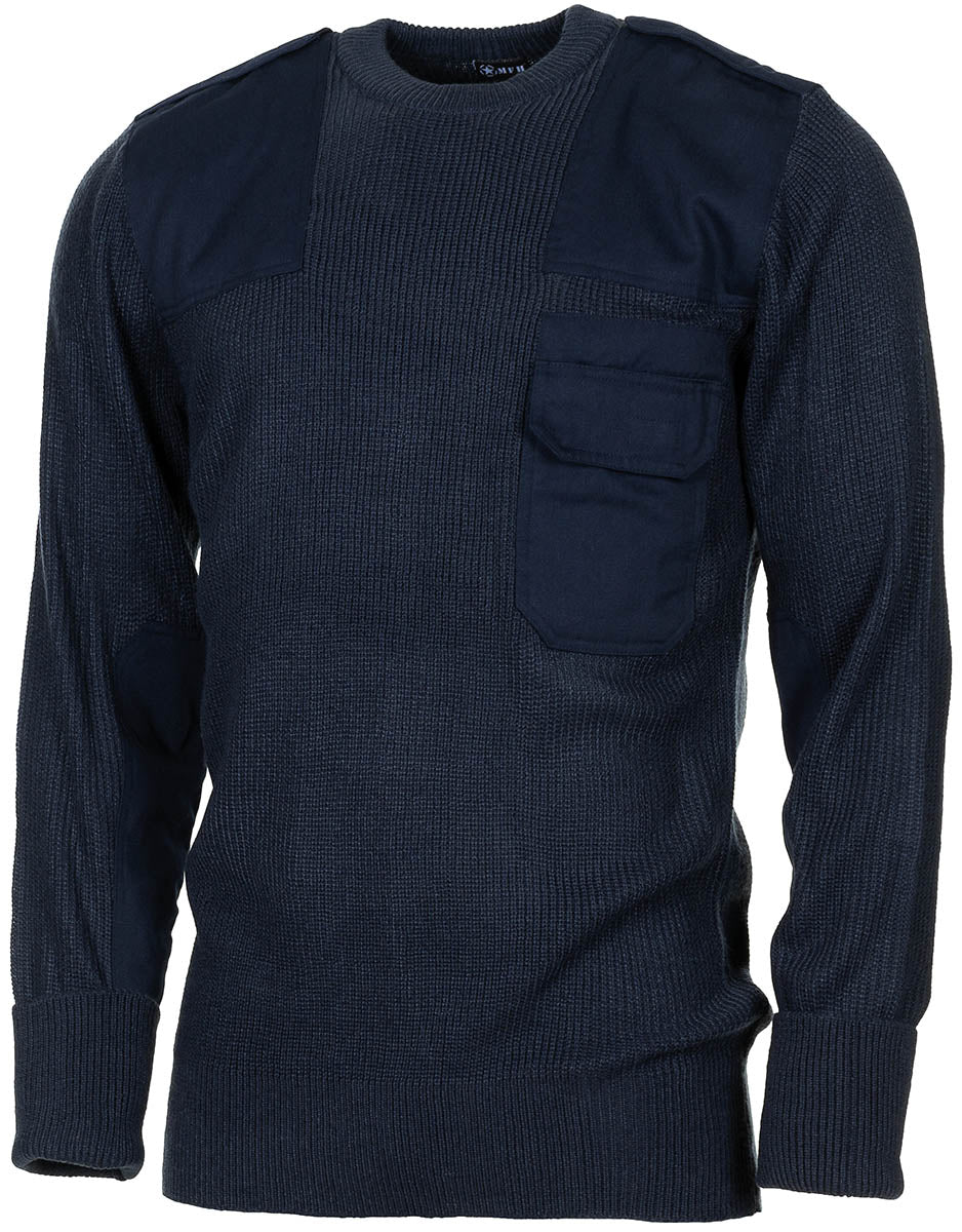 BW Pullover, mit Brusttasche,  blau