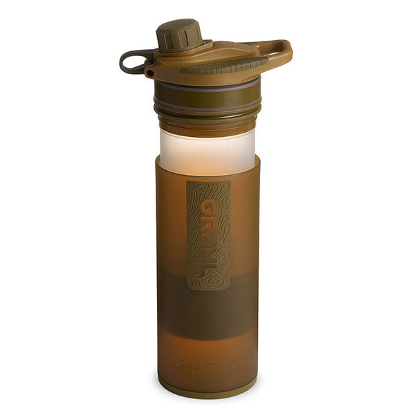 Filtro dell'acqua GEOPRESS PURIFIER BOTTLE, 0,7 L, marrone coyote