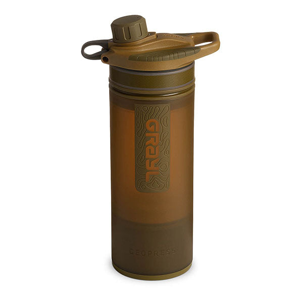 Filtro dell'acqua GEOPRESS PURIFIER BOTTLE, 0,7 L, marrone coyote