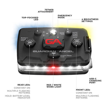 Luce di sicurezza ELITE BIANCO/BLU E GIALLO, batteria inclusa