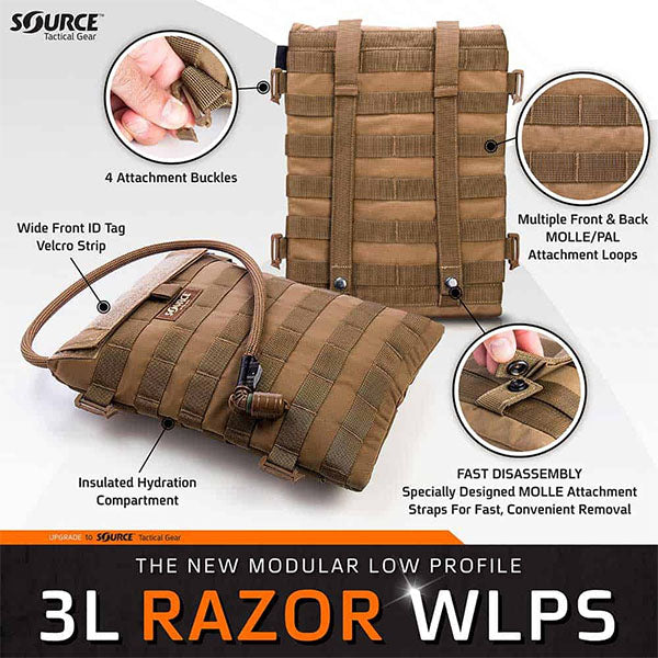 Borsa da bere tattica RAZOR 3L, coyote