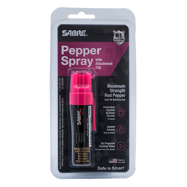 Spray au poivre P-22-PK-OC avec clip ceinture, rose, jet, 22ml