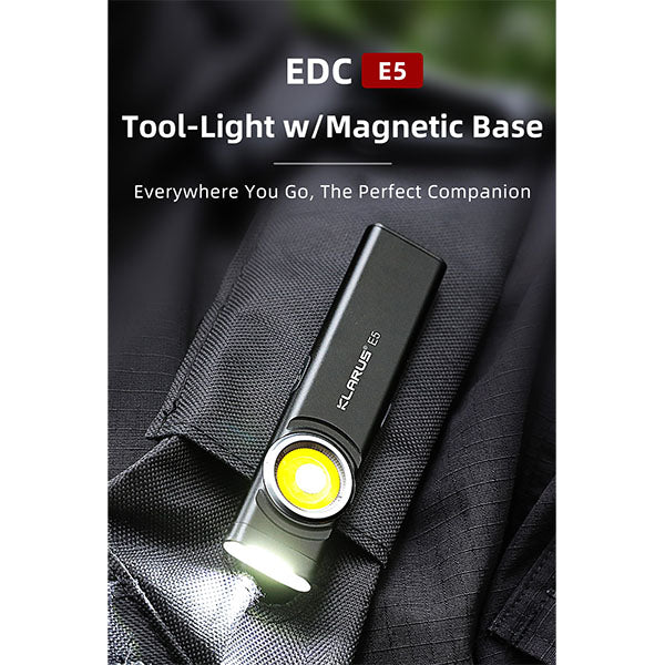 Lampe LED EDC E5, 470 lumens, (batterie incluse), noire