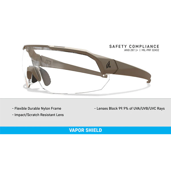 Schiessbrille ARC LIGHT, Tan499 Frame / Clear Vapor Shield Lens (AL21VS)