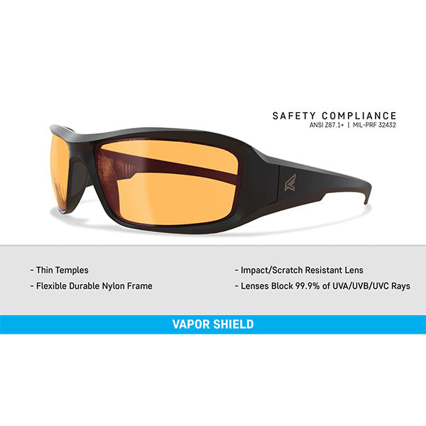 Sonnenbrille HAMEL, SOFT TOUCH MATTE BLACK THIN TEMPLE FRAME, Tigers Eye Vapor Shield Lens (XH610-TT)