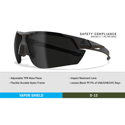 Sonnenbrille PHANTOM RESQUE, Black Frame, G-15 Vapor Shield Lens (PR17VS)