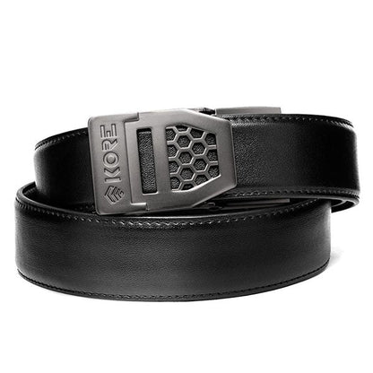 Waffengurt BLACK LEATHER TACTICAL GUN BELT X6 GUNBLACK