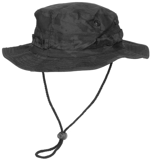 Cappello da bush GI americano, sottogola, GI Boonie, Rip Stop, mimetica notturna