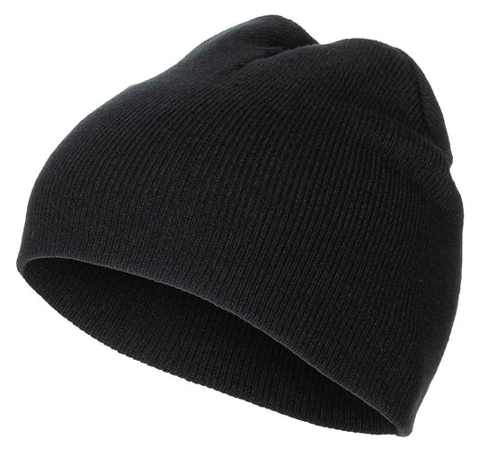 Cappello lavorato a maglia, "Beanie", nero, lavorato a maglia fine, corto