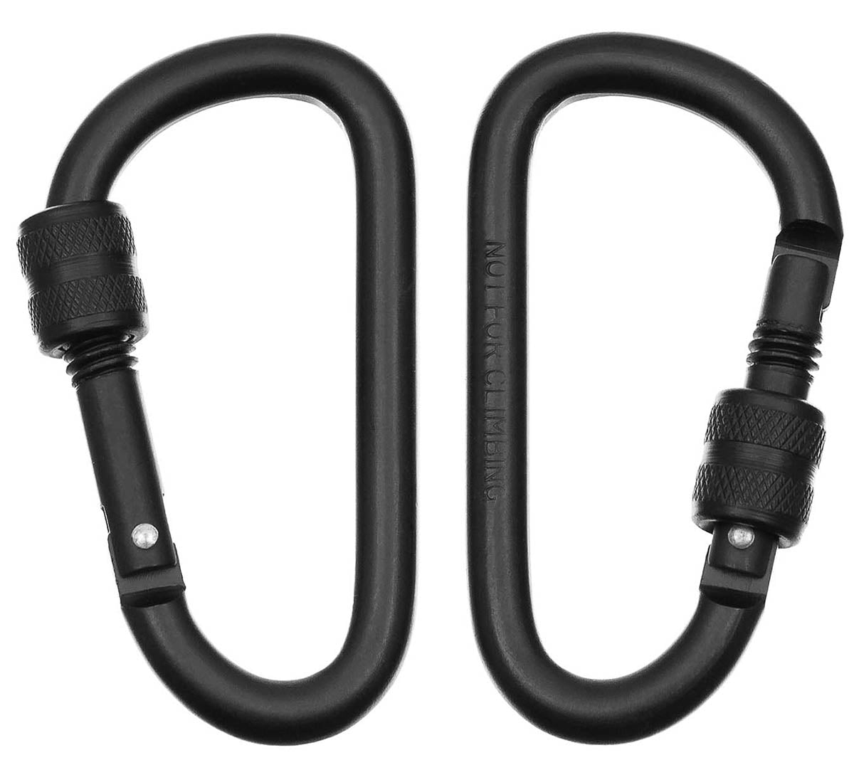 Karabiner, Schraubverschluss, D 8mm x 8cm, 2er Pack,schwarz