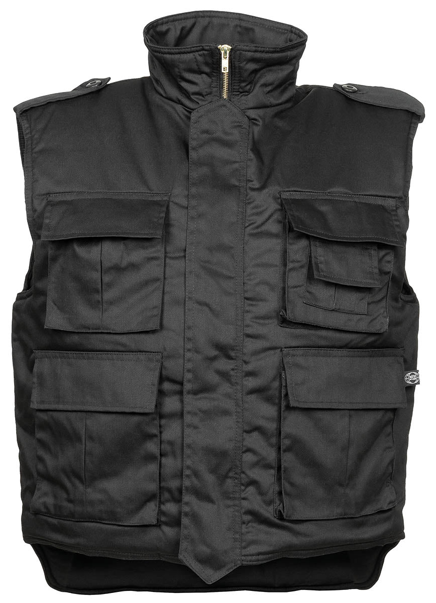 Gilet matelassé US, "Ranger", noir, grandes tailles