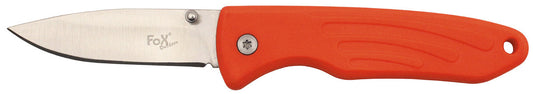 Couteau pliant, une main, orange, manche TPR