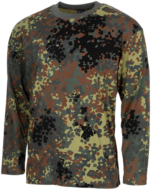 US Shirt, langarm, flecktarn, 170 g/m²