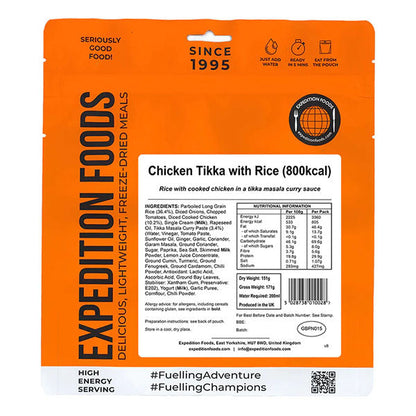 EXPEDITION FOODS, Pollo Tikka con Riso (800 kcal) [Senza Glutine]