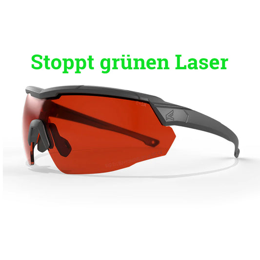 Schiessbrille ROLLING THUNDER, Black Frame, Vapor Shield Orange Lens for Green Laser