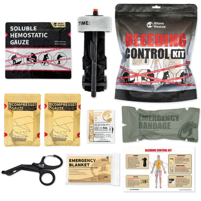 Bleeding Control Kit - inkl. Metall-Tourniquet (7-teilig)