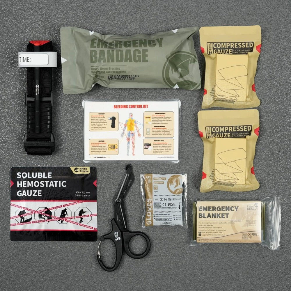 Bleeding Control Kit - inkl. Metall-Tourniquet (7-teilig)