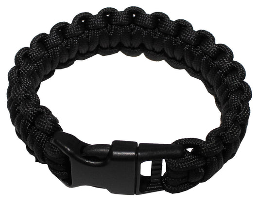 Bracelet "Parachute Cord", noir, largeur environ 2,3 cm