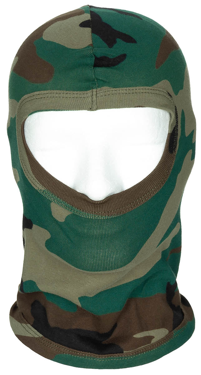 Balaclava, 1-Loch, dünn, woodland, 100 % Baumwolle