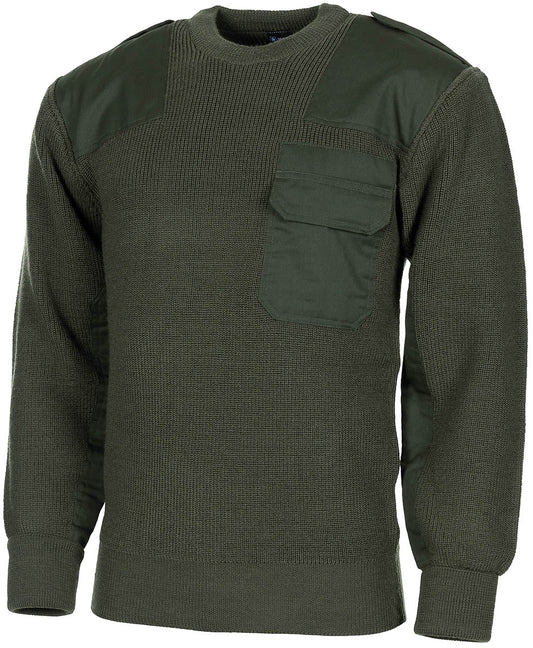 Pull BW, avec poche poitrine, olive