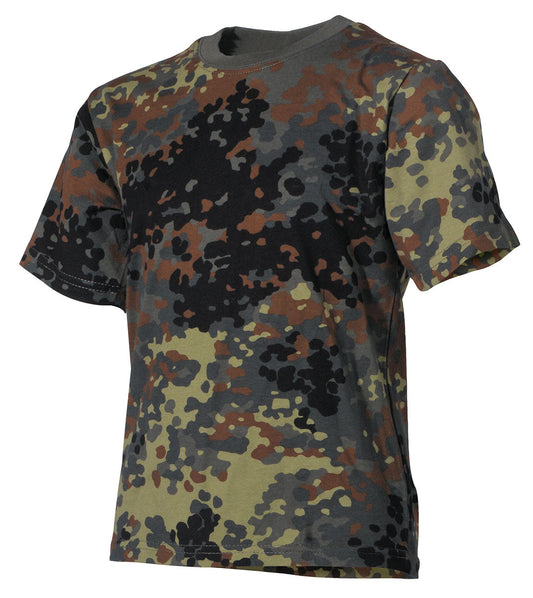 Kinder T-Shirt, flecktarn, halbarm, 170 g/m²