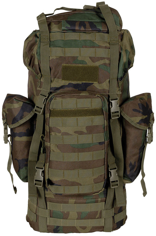 BW Kampfrucksack, "MOLLE", 65 l, Alu-Ausst., woodland