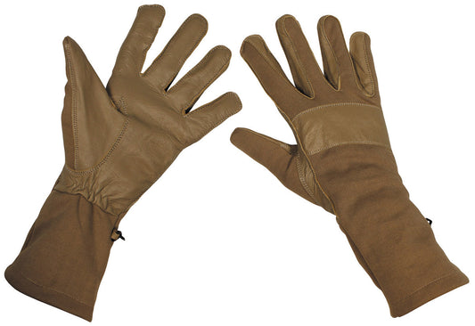 Gants de combat BW, coyote, manchette longue, garniture en cuir