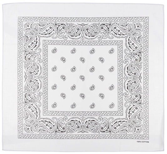 Bandana, weiß-schwarz, ca. 55 x 55 cm, Baumwolle