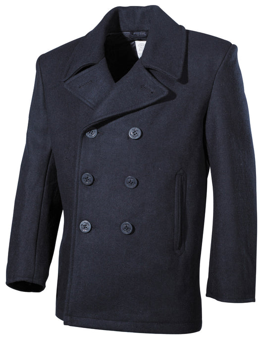 US Pea Coat, blau, mit blauen Knöpfen