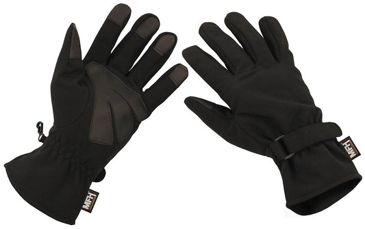 Gants à doigts, softshell, noirs