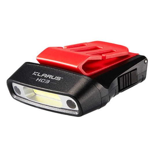 Lampada frontale a LED HC3, 100 lumen (inclusa batteria al litio), nero-rosso