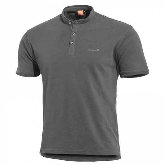 T-shirt Henley LEVANTES, grigio lupo