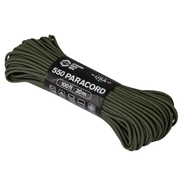 Paracord 550 PARACORD, 100 piedi/30 m, verde oliva