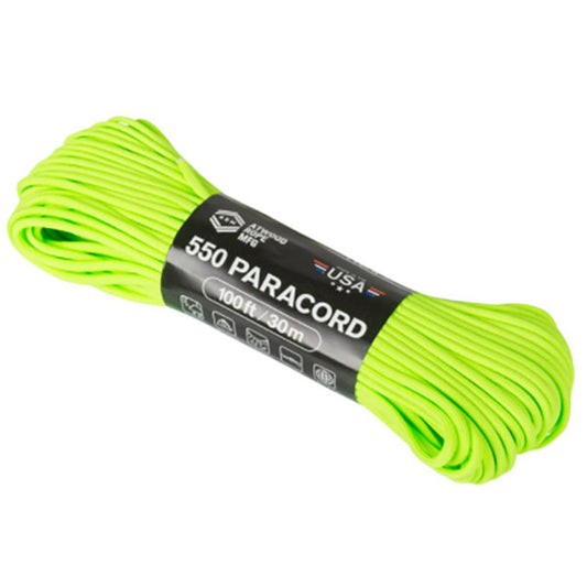 Paracord 550 PARACORD, 100 piedi/30 m, verde neon