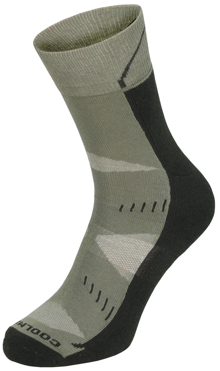 Chaussettes de trekking, "Arber", semelle rembourrée, olive