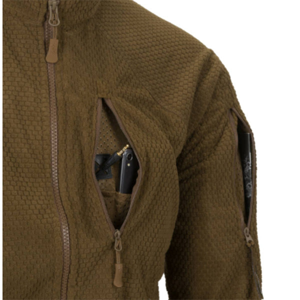 Giacca operativa leggera ALPHA TACTICAL JACKET, pile a griglia, oliva