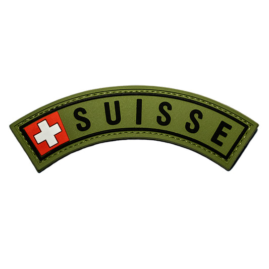 Insigne velcro Insigne de nationalité de l'armée SUISSE PVC, vert